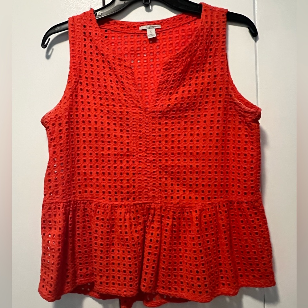 Halogen Petite Small Orange Peplum Tank